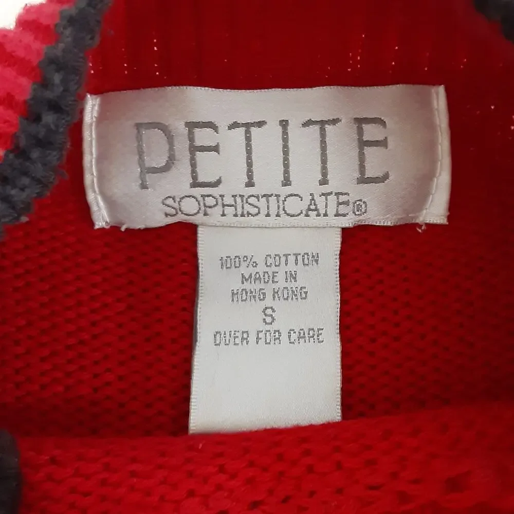 Vintage 80s Mock Neck Sweater Red White Chevron Pullover Nautical Stripe Preppy